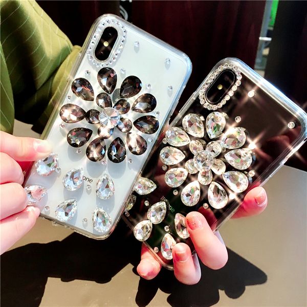 

suitable for samsung s10 sunflower rhinestone crystal transparent phone case