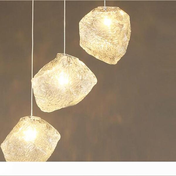 

lighting facture single head nordic colored simple glass stone chandelier creative personality restaurant bar l lighting facture
