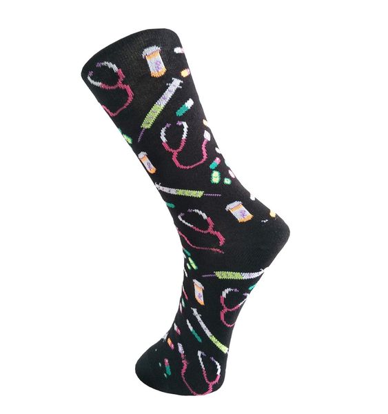 

new casual combed cotton mens socks tend harajuku street hip hop funny socks colorful astronaut rocket pattern fashion socks, Black