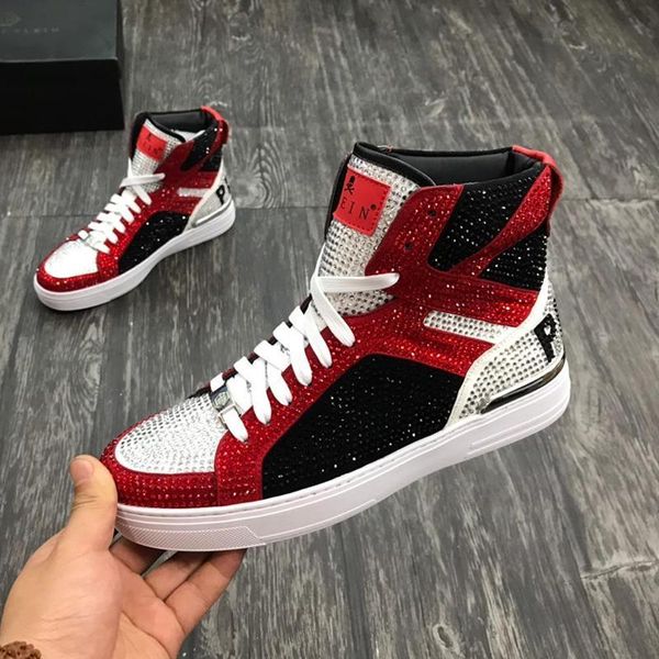 

men shoes sneakers luxury winter casual money beast hi -ankle boots herrenstiefel men shoes fashion bottes pour hommes with origin box, Black