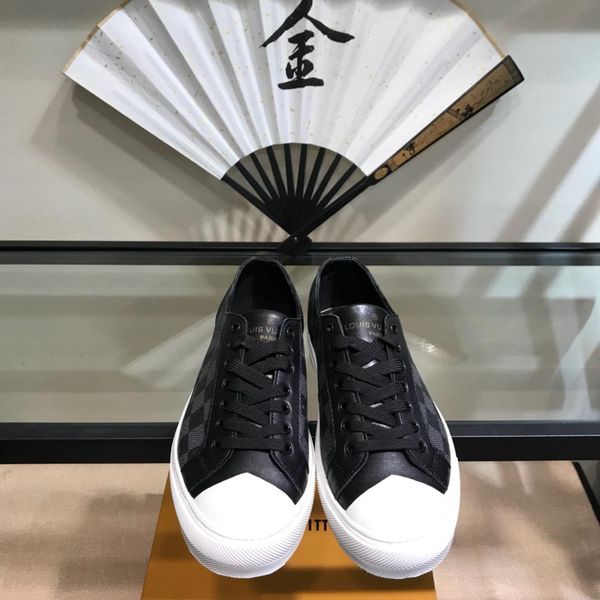 

2019a new printed casual shoes men's shoes comfortable breathable low to help running shoes original box packaging 38-44, Black