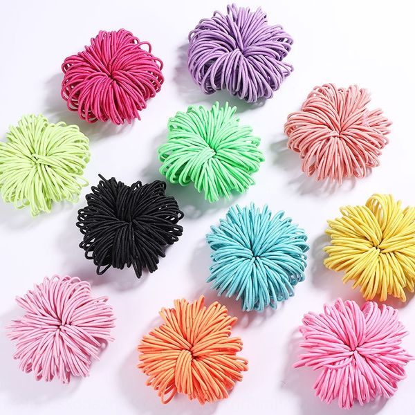 

korean style 3cm nylon color children's rubber girls' baby hair band rubber band hair rope accessories, Slivery;white
