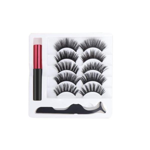 

false eyelashes 5 pair magnetic lashes liquid long quick-drying eyeliner tools tweezers kit lasting makeup eye mix n9m8