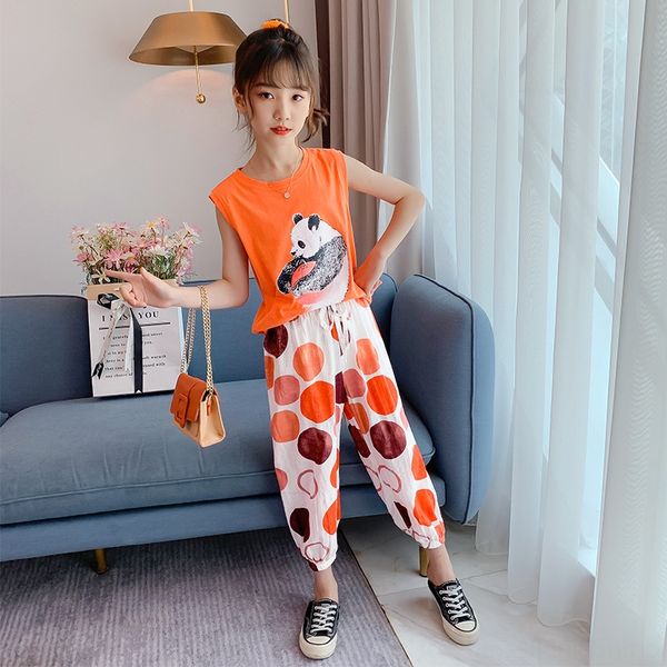 

ugdzd girls' summer suit 2020 new korean style children's sports big children's internet celebrity two-piece suit able girls
