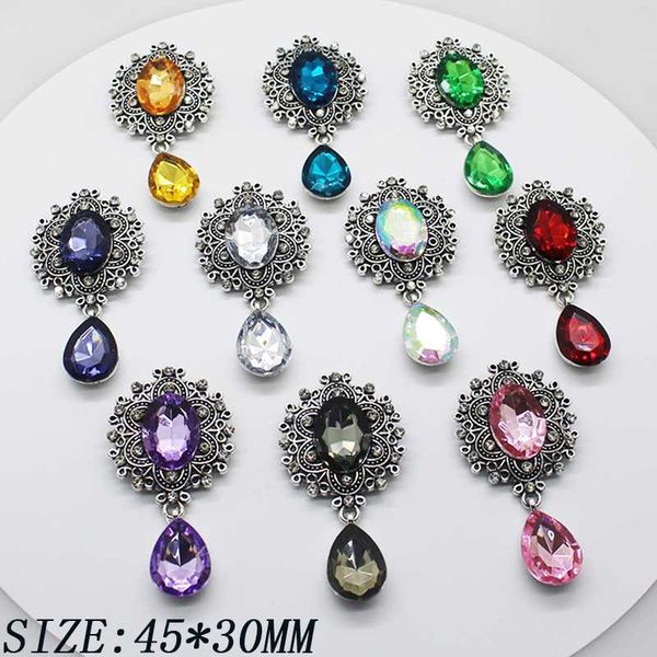 

fashionable new product 5pcs brooch strasses 30*55mm, diy alloy accessories jewelry sewing decoration production, Gray