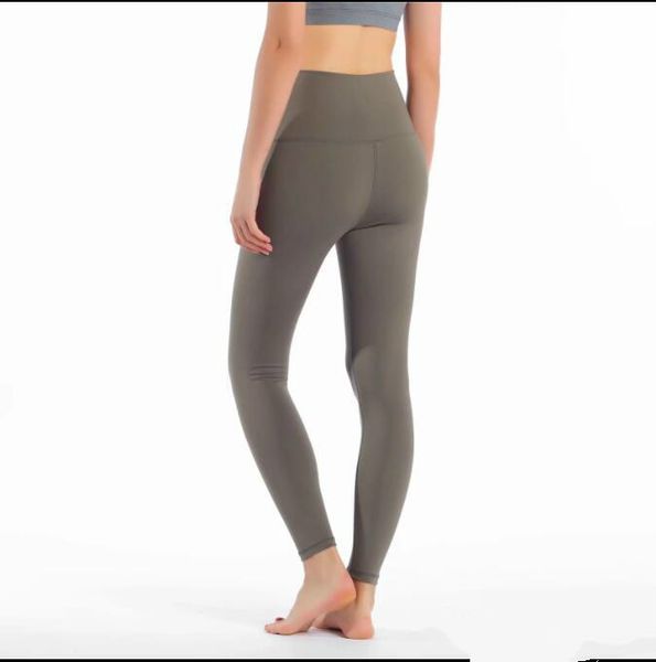 

yogaworld new lu-20 solid color women yoga pants high waist sports gym wear leggings elastic fitness lady overall full tights workout, Black