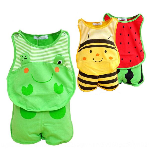 

newborn children's clothing pure cotton pants set suit baby clothes summer clothing pipa vest shorts suit baby clothes