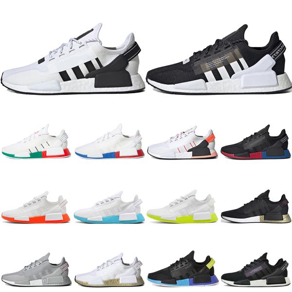 

2020 core black white r1 v2 mens running shoes oreo mexico city grey metallic black gold munich sports sneakers trainers size 36-45