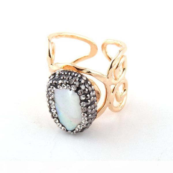

fashion women rings crystal pearl adjustable lady ring, Silver