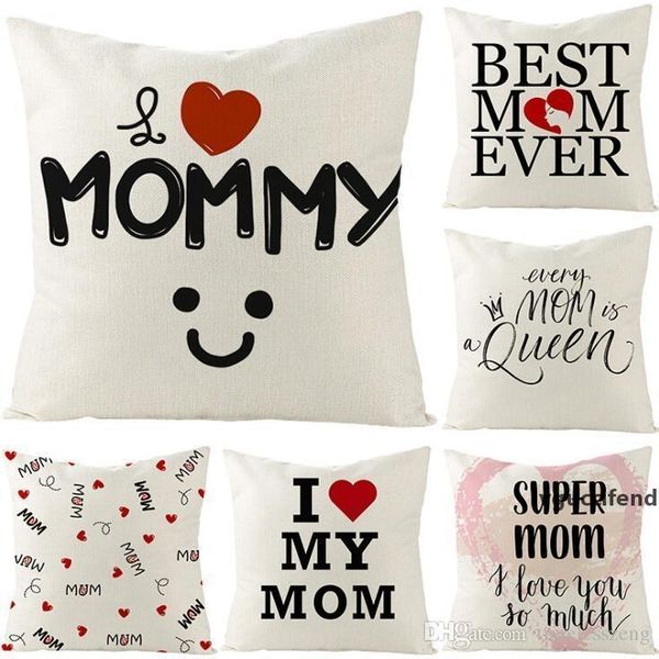 

i love you mom pillow case attractive design mother s day gift pillow cover 45*45cm sofa cushion cover home decoration throw pillows