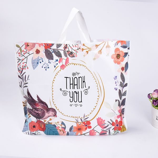 

3 sizes 300 pcs/lot customized logo large magpie wedding carrier bag for shopping good quality plastic bags wholesale