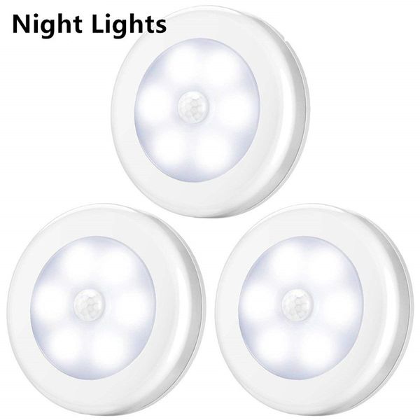 

night lights infrared pir motion sensor 6 led night light wireless detector light wall lamp auto on/off closet sensor light