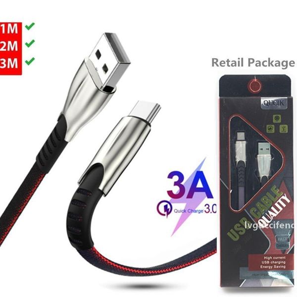 

micro usb type c cable fast charging usb sync data mobile phone adapter charger cable for samsung android cables with retail package