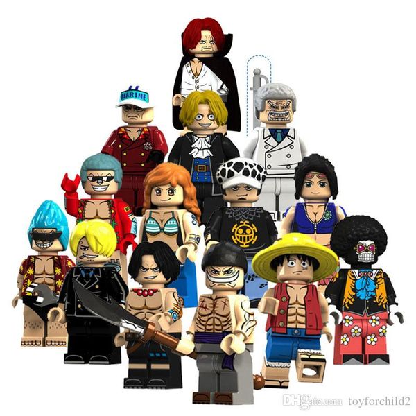 

japan anime cartoon one piece luffy garp franky sakazuki newgate garp law robin nami sanji ace sabo mini action figure building block toy