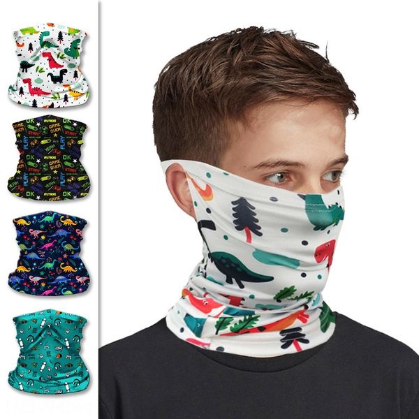 

digital printing children's hanging protective ear mask sports riding magic scarf scarf protective mask, Black