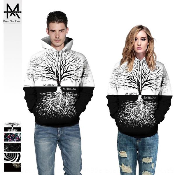 

new art pattern digital printing hooded sweater couple long sleeve large size sports suit baseball suit baseball uniform coat, Black