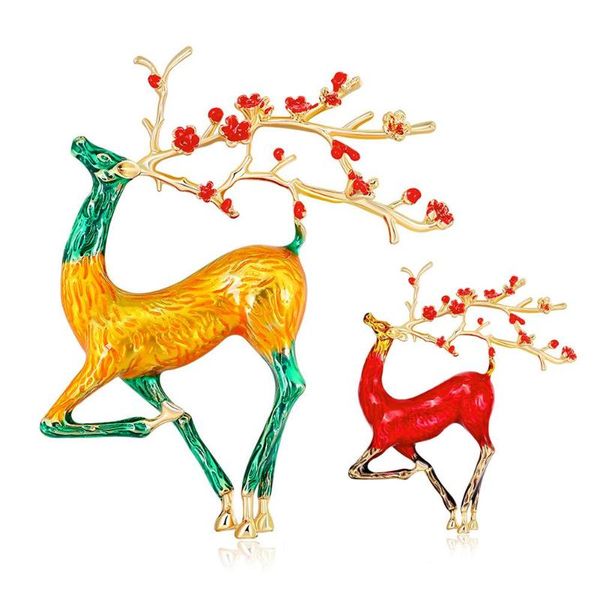 

women colorful elk deer animal alloy brooch pin badge corsage lapel suit decor custom models banquet dress coat accessories, Gray