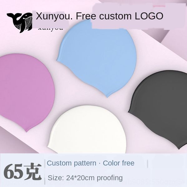 

silicone silicone 65g women's long hair swimming cap ear protection extra waterproof swimming cap