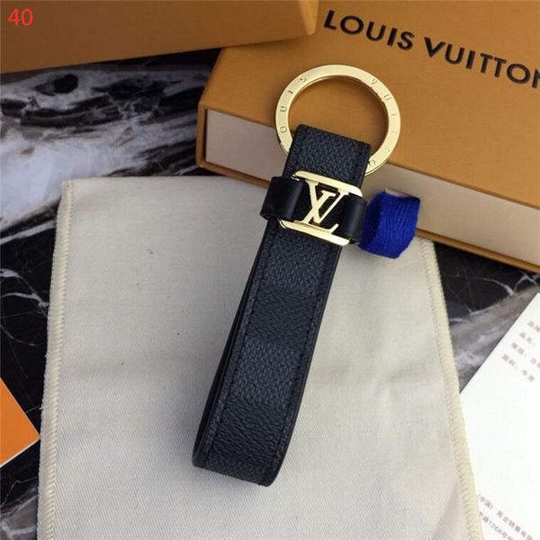 

men's and women's gifts high-end brand leather designer key chain design three-color car luxury key chain with original packaging, Silver