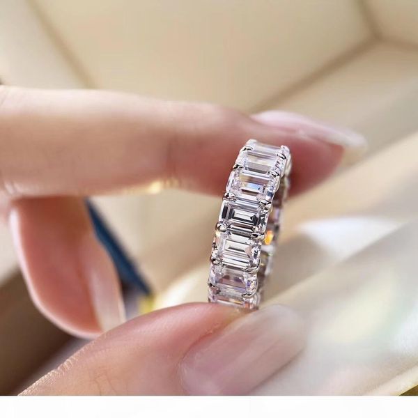 

s925 pure silver paris design ring with rectangle shape diamond decorate charm women jewelry gift ps6417