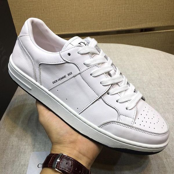 

luxury b02 sneaker in calfskin men 's shoes lightweight plus size lace -up fashion men shoes style footwears fast delivery with origin