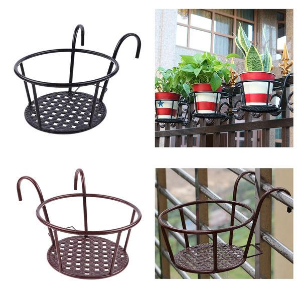 

2pcs potted flower hangin basket heavy-duty planter rack thickened iron