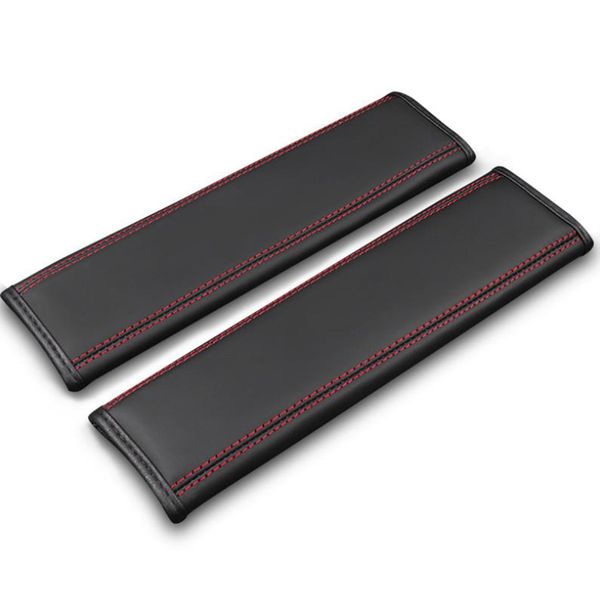 

car safety belt interior cushion, soft leather car safety belt cover neck cushion, shoulder cushion,red
