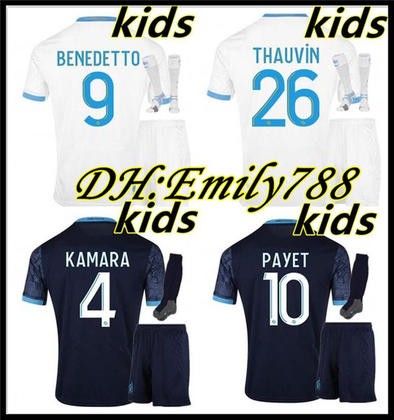 

2020 2021 olympique de marseille maillot om soccer jersey kids kit 2021 maillot de foot 20 21 payet benedetto sakai kamara football shirt, Black;yellow