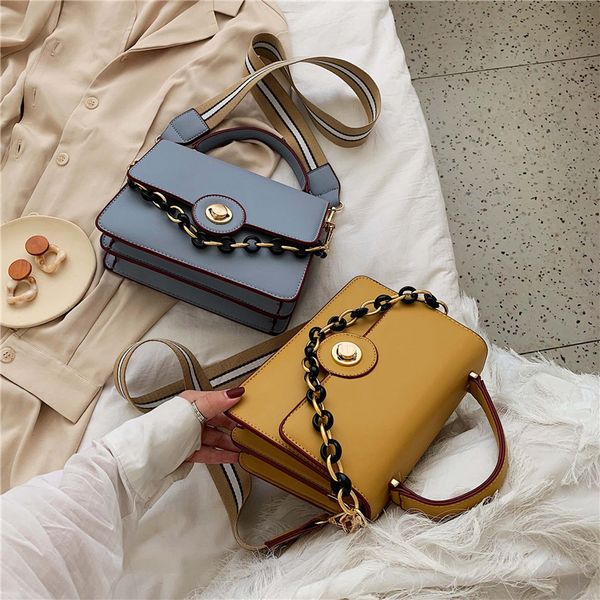 

new texture small square bag broadband shoulder bag bolso mujer women's new 2020 fall winter fashion wild messenger