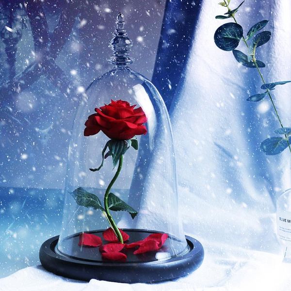 

valentines day gift beauty rose and beast red flower romantic valentine's day birthday gift decoration artificial flowers
