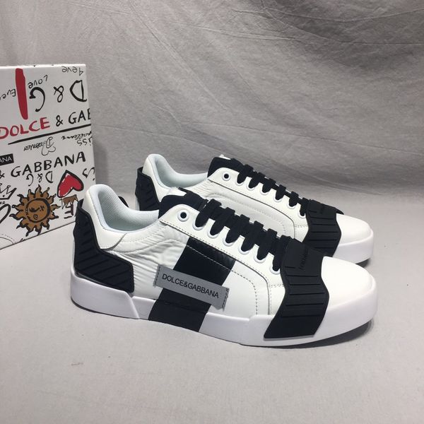 

2020 i3 leather lace-up fashion casual mens luxury designer shoes classic flat shoes mens sneakers original box, Black