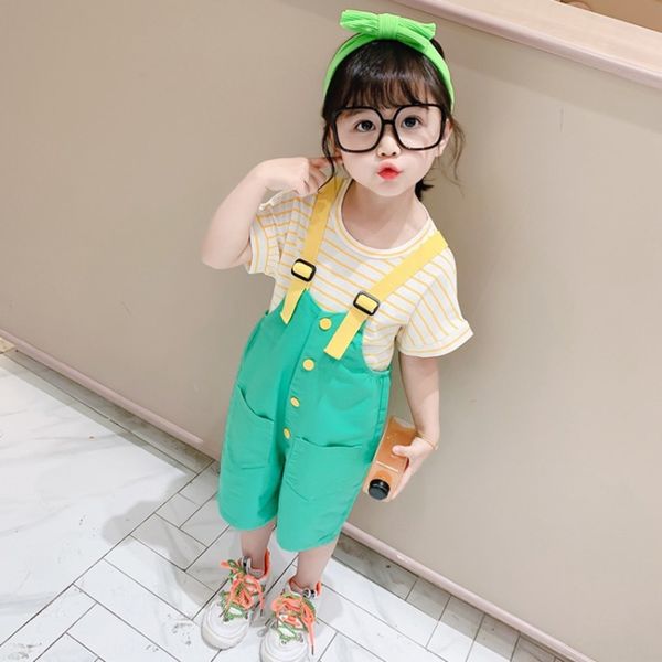 

ksmbd girls' summer pendant children's suit suits for boys and girls and girls wear suspender suit 2020 new western style baby&#03