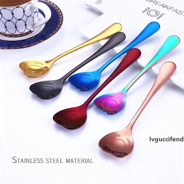 

wholesale gold spoons rose gold heart spoon pvd plated colored spoons for party wedding on promotion