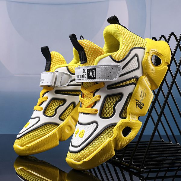 

new boy дети запуск кроссовки желтых красных детей кеды для мальчика mesh дышащих мальчиков кроссовок мягкой подошвы дети кроссовки t200723, Black;red