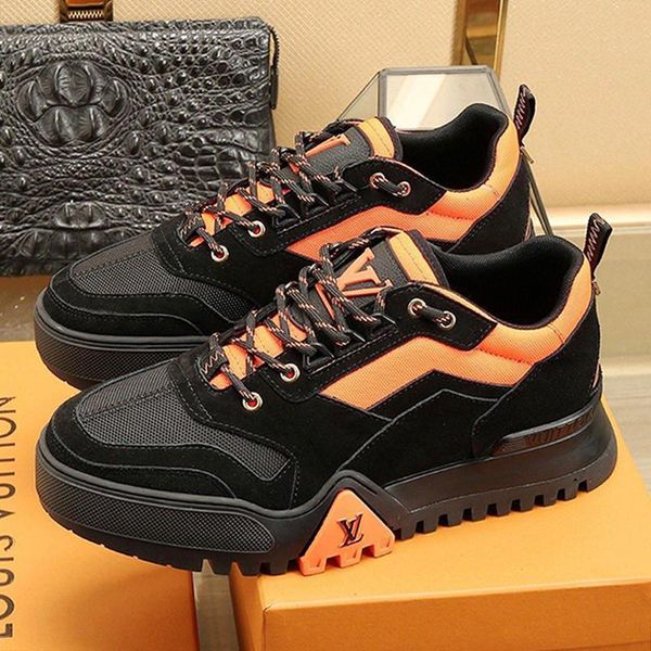

casual men shoes fashion breathable with box comfort chaussures pour hommes hiking sneaker luxury design mens shoes casual zapatos de hombre, Black