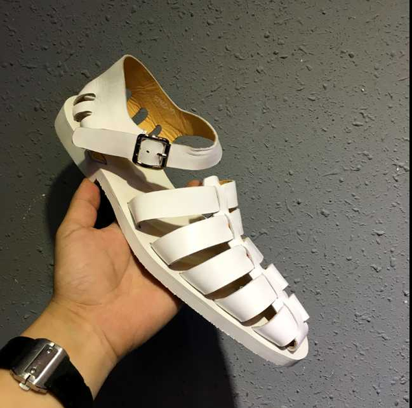

high shoes for men dream color men sandals genuine leather rome handmade summer casual shoes, Black