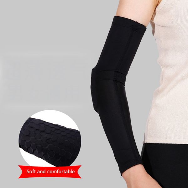 

elbow & knee pads 1pcs fitness cycling arm cuff basketball sleeve outdoor sports riding brace warmer long running sunscreen cool, Black;gray
