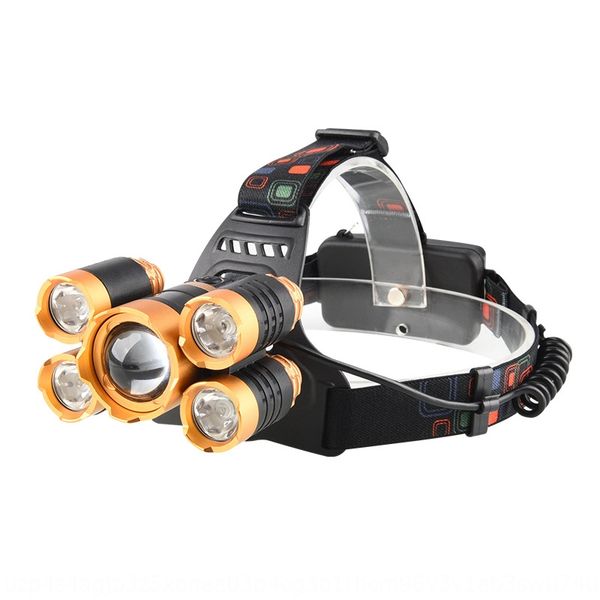 

ctqle 5-lamp led remote aluminum alloy charging t6 5-lamp led remote control aluminum fishi alloy fishing headlamp outdoor lighting strong l