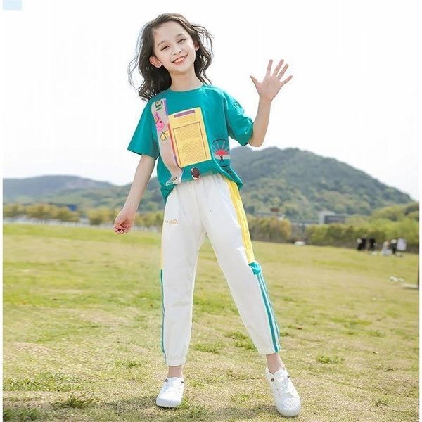 

9karb girls' set 2020 new children foreign flavor in the big funky little girl summer two-piece the girl is 10 and ol summer set 10 yea