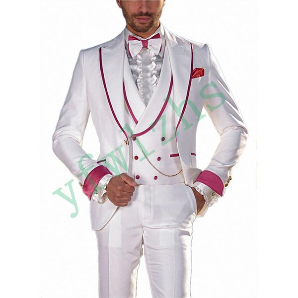 

классический one button красивый groomsmen пик нагрудные groom tuxedos мужские костюмы свадебные / prom best man blazer (куртка + брюки + жи, Black;gray