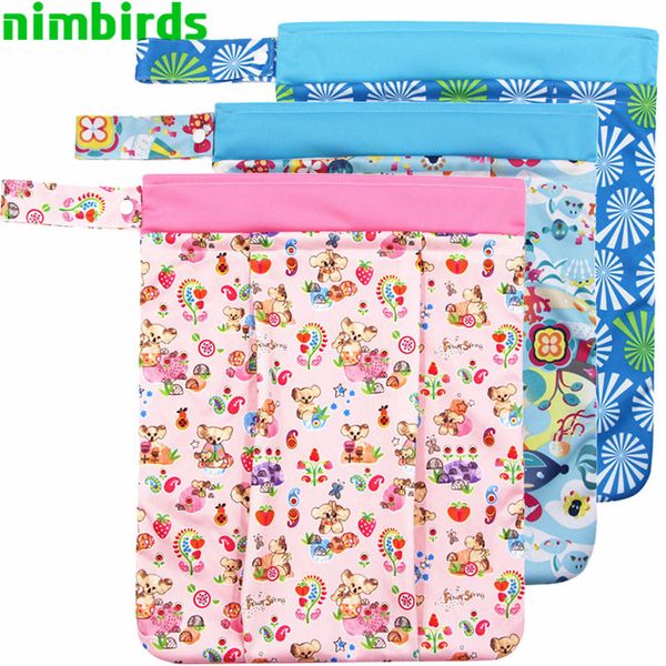 

33x41cm washable diaper bags nappy reusable patchwork double zippers cloth diaper fashion wet bag waterproof wet dry bags