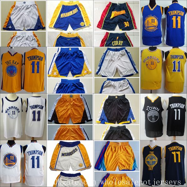 

золотой штат воины мужчины 11 клэй томпсон nba all-star баскетбол трикотажные шорты, Black