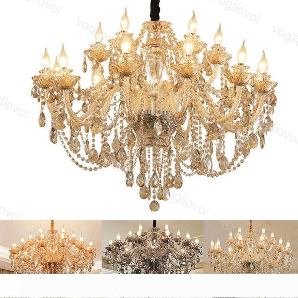 

crystal chandelier light ash cognac amber crystal europe style e14 for living room bedroom dining room villa dhl