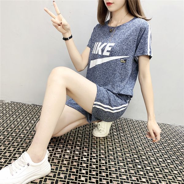 

cbbdc sports suit women's new morning running shorts slimming gym running yoga suit sports suitquick drying clothes sweatshirt fleece y, Gray;blue