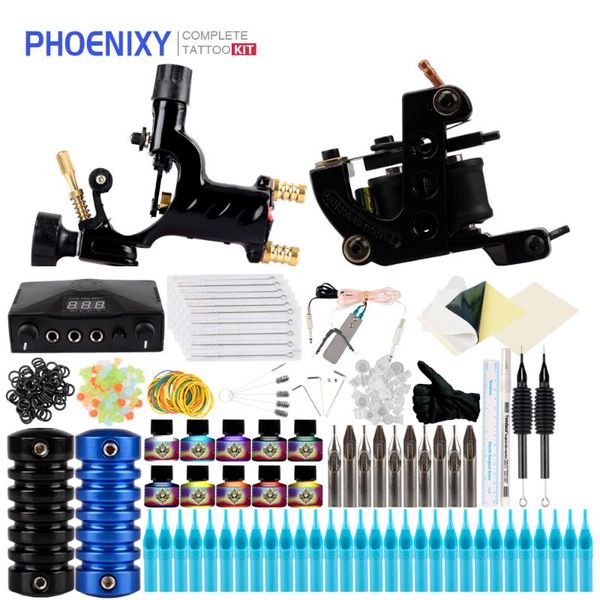 

complete tattoo kit 1 rotary machine 1 tattoo machines gun ink set power supply body art tools set permanent makeup