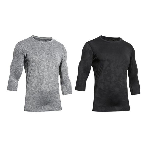 

men exercise t-shirts quick drying trainning men slim fitness running elastic jacquard mesh splicing shirts t-shirts, Black;blue