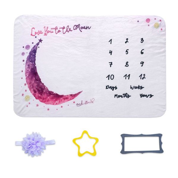 

baby monthly record growth moon pattern milestone blanket pgraphy props