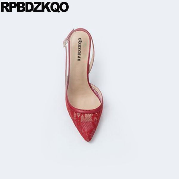 

stripper women sandals 2020 summer red 11 pointed closed toe lace low heel shoes pumps stiletto high heels strap big size, Black