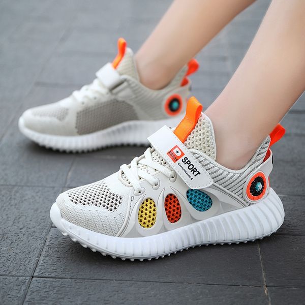 

boys running 2020 summer new single net boys hole breathable children's shoes soft bottom medium and large children's running shoe, Black