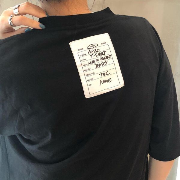 

мода негабаритные crew neck хлопка высокого качества дышащий с коротким рукавом пара женщин и мужчин конструктор футболки hfkytx029, White;black